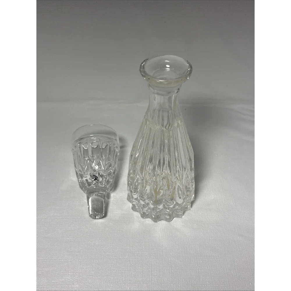 Vintage Bohemian Lead Crystal Decanter with Small Cup Top Stopper
